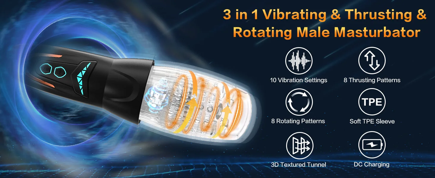 Automatic 360 Rotation Male Masturbator for Men Vagina Vibrator 3D Lips Penis Massager Pussy Man Masturbation cup Adult Sex Toys