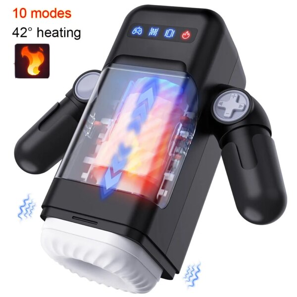 Newest Robot Automatic Male Masturbator Vibration Blowjob Machine Silicone Vagina Masturbation Cup Sex Toys Adult Goods for Men