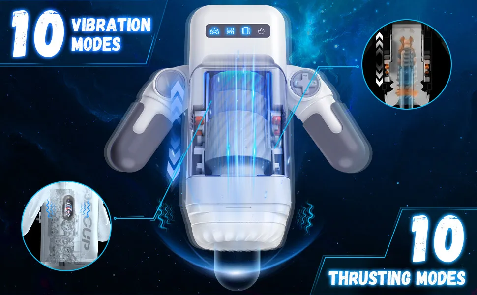 Newest Robot Automatic Male Masturbator Vibration Blowjob Machine Silicone Vagina Masturbation Cup Sex Toys Adult Goods for Men