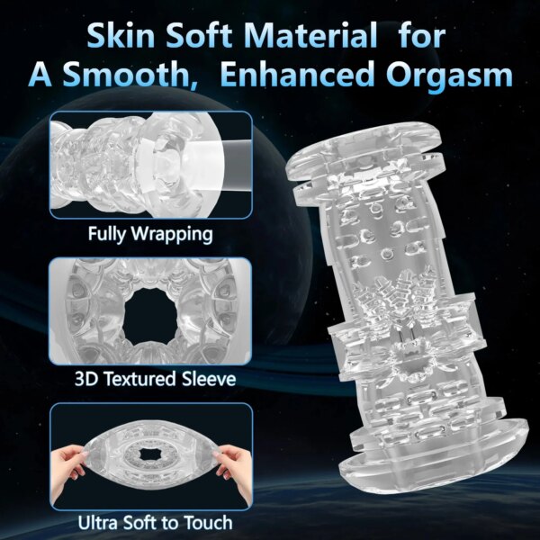 Foldable Handles Masturbator for Men Automatic Telescopic Rotation Vibrator Open Ended Penis Massager Male Sex Toys For Adults
