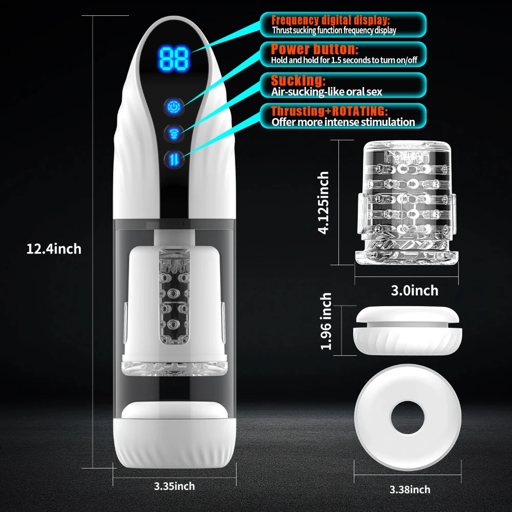 Automatic Sucking Male Masturbator  Thrustiing Pronunciation Vibrator Rotating Pocket Pussy Penis Vacuum Pump  Sex Toy For Male