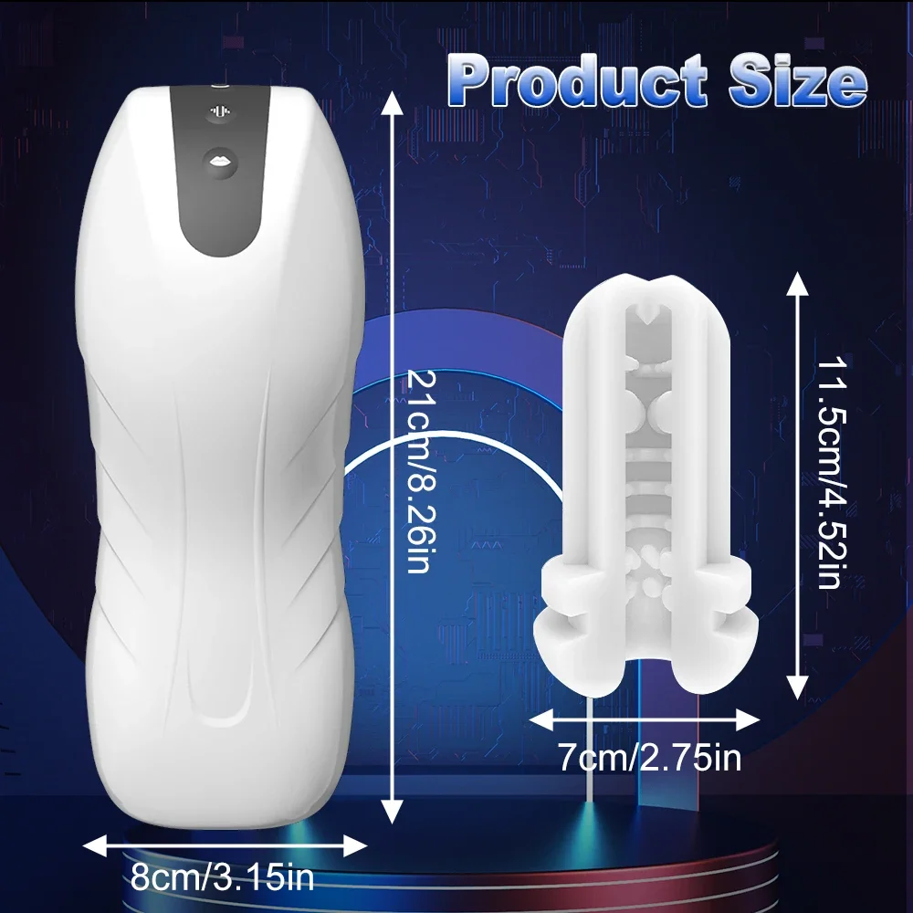 Male Masturbator Cup Automatic Sucking Vibration Penis Oral Machine Suction Blowjob Masturbation Real Vagina Vacuum Sex Toys