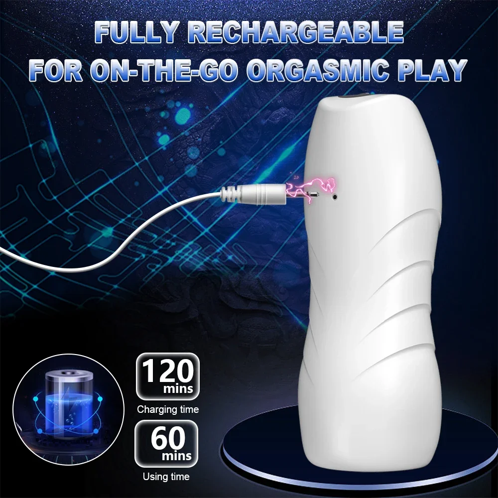 Male Masturbator Cup Automatic Sucking Vibration Penis Oral Machine Suction Blowjob Masturbation Real Vagina Vacuum Sex Toys