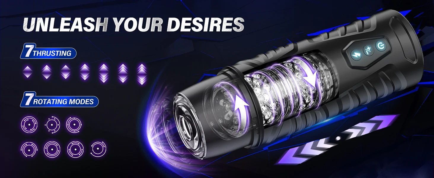 Automatic Male Masturbator Sex Toys for Men 7 Thrusting & 7 Rotating Modes Hands Free Pocket Pussy Sex Machine Electric Penis Pu Automatic Male Masturbator Sex Toys for Men 7 Thrusting & 7 Rotating Modes Hands Free Pocket Pussy Sex Machine Electric Penis Pu