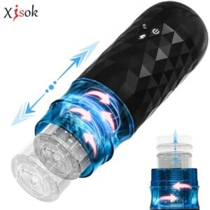 Automatic Male Masturbator Telescopic Rotation Pussy Oral Sex Trainer Man Masturbation Cup Blowjob Sex Toys Adult Goods for Men