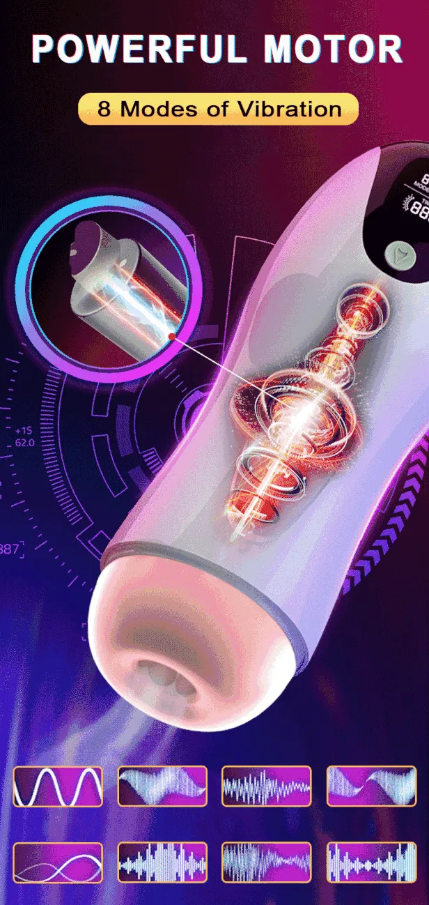 Automatic Male Masturbator Cup Vibration Blowjob Real Vagina Pocket Pussy Penis Oral Sex Machine Vacuum Toys For Man Adults 18+