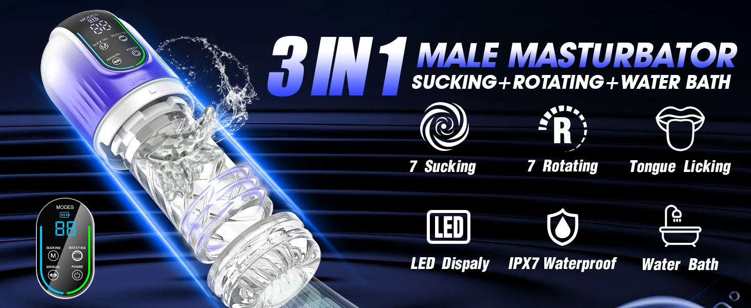 Automatic Male Masturbators LED 7 Rotating Sucking Water SPA Real Pussy Adult Masturbation Cup Sex Toys For Men Blowjob Machine Automatic Male Masturbators LED 7 Rotating Sucking Water SPA Real Pussy Adult Masturbation Cup Sex Toys For Men Blowjob Machine