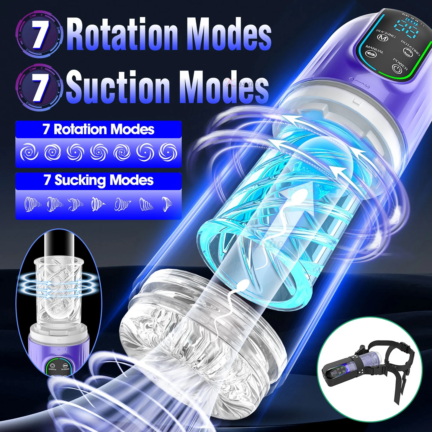 Automatic Male Masturbators LED 7 Rotating Sucking Water SPA Real Pussy Adult Masturbation Cup Sex Toys For Men Blowjob Machine Automatic Male Masturbators LED 7 Rotating Sucking Water SPA Real Pussy Adult Masturbation Cup Sex Toys For Men Blowjob Machine