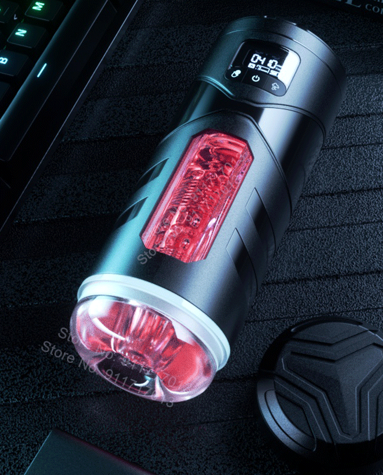 Male Masturbator Automatic Heated Blowjob Sucking Vibration Machine Masturbation Cup Silicone Vagina Sex Toy for Men Adult Goods