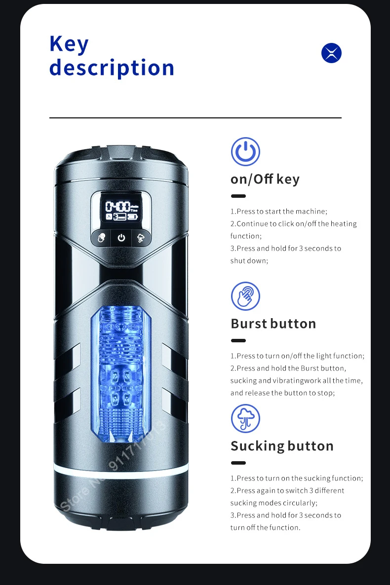 Male Masturbator Automatic Heated Blowjob Sucking Vibration Machine Masturbation Cup Silicone Vagina Sex Toy for Men Adult Goods