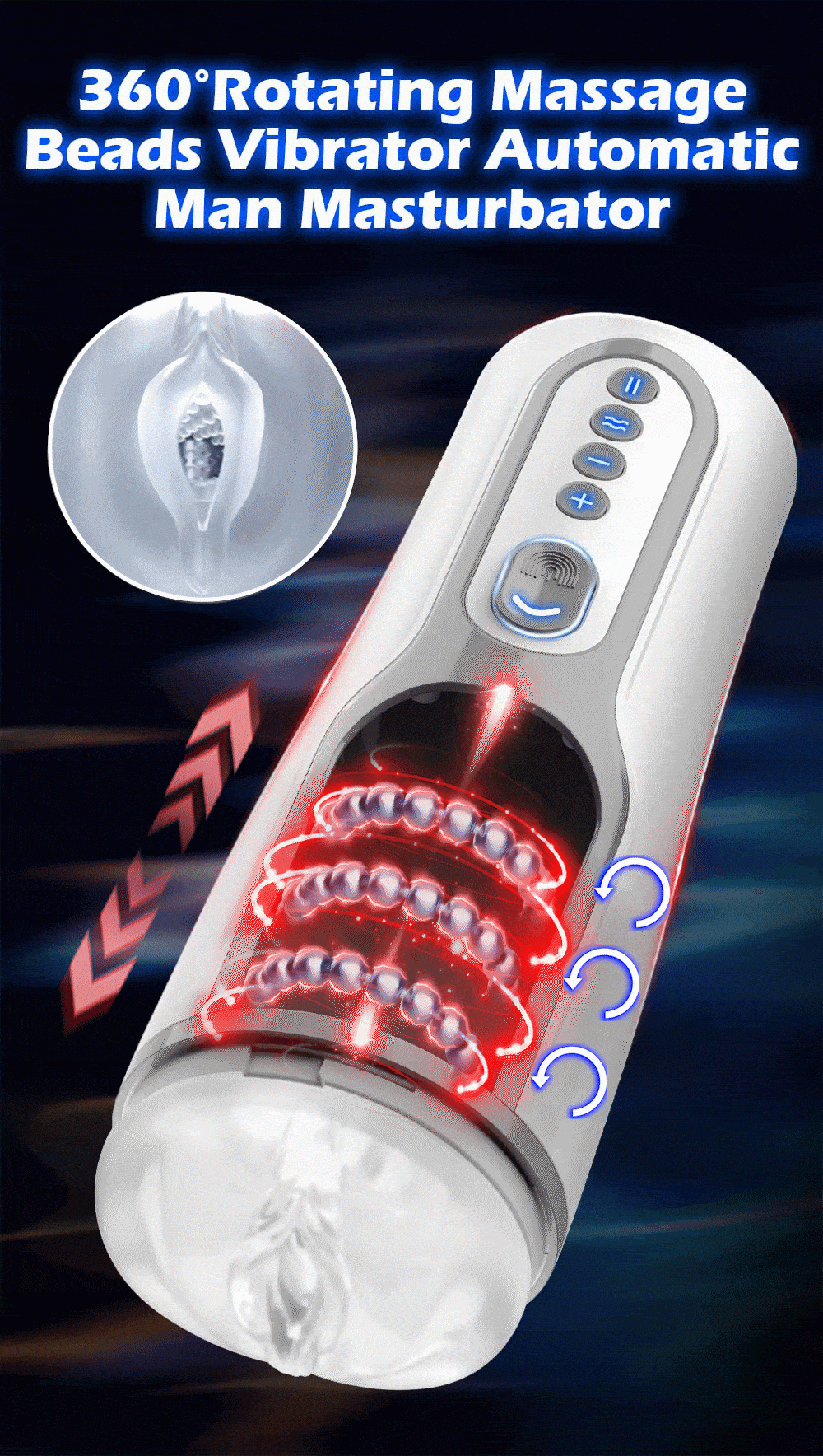 Masturbator for Men Automatic Telescopic Rotation 4D Realistic Vagina Penis Sex Toy for Men Masturbation Cup Blowjobs Machine