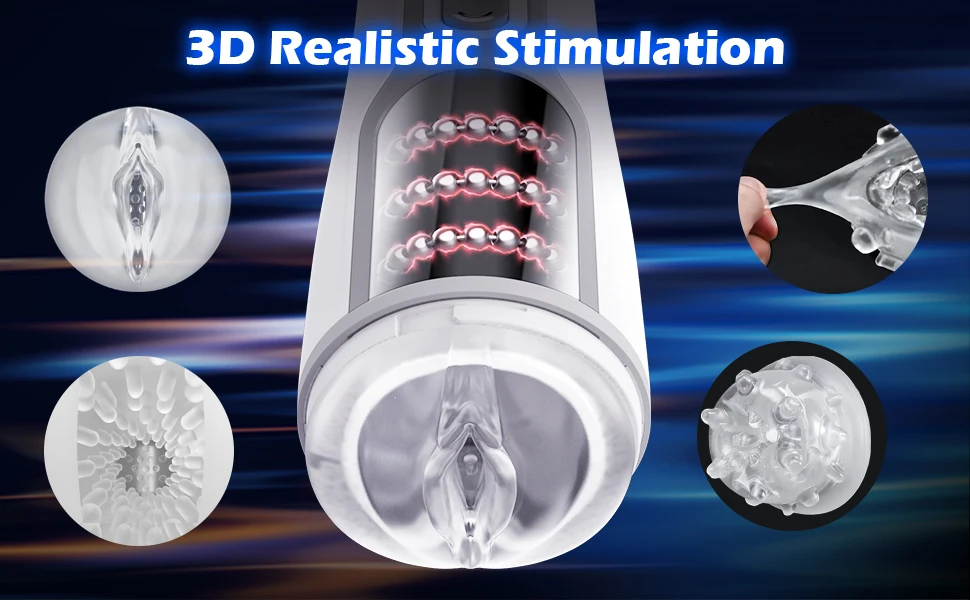 Masturbator for Men Automatic Telescopic Rotation 4D Realistic Vagina Penis Sex Toy for Men Masturbation Cup Blowjobs Machine