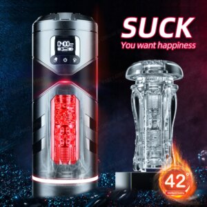 Male Masturbator Cup Automatic Sucking Sex Toys Heating Pocket Pussy for Men Masturbation Blowjob Vibration Machine Real Vagina