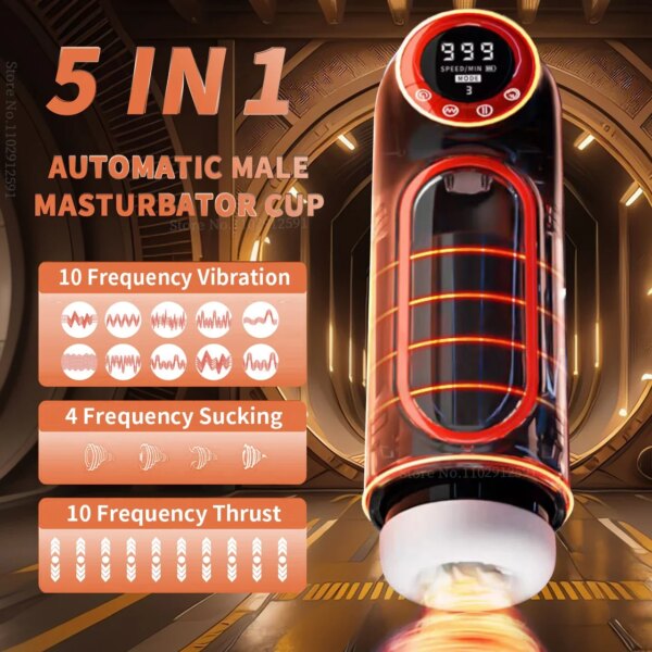 Telescopic Automatic Masturbator Sucking Male Masturbation Cup Erotic Vagina Pussy Blowjob Machine Sex Tooys for Man Adult Toy