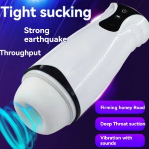 Masturbator Male Automatic Thrust Sucking Heated Vaginal Telescopic Vibrator Sex Toy for Men Masturbation Cup Blowjob Machine