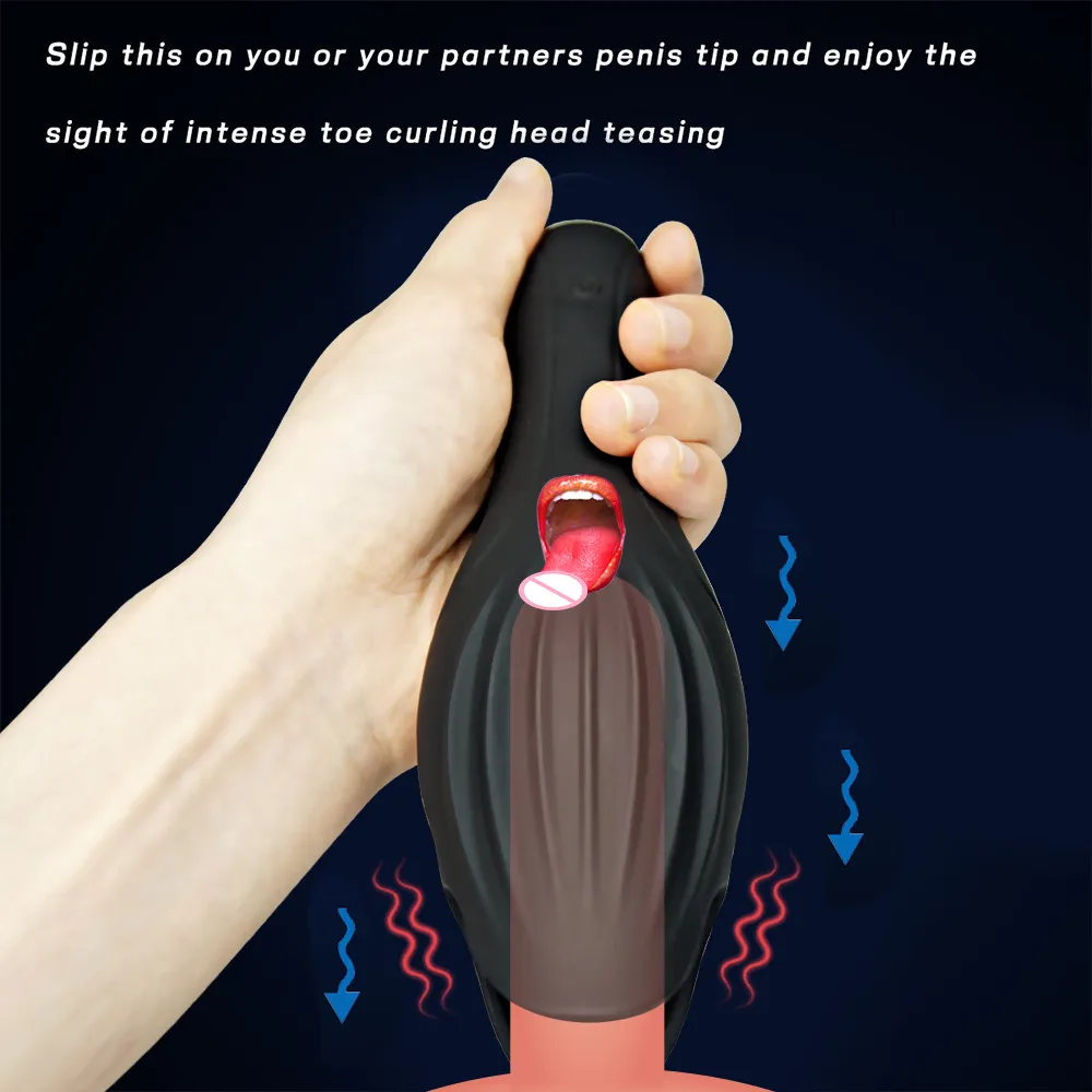 Automatic Male Masturbator Cup Tougue Lick Vibrator Penis Delay Trainer Massager Glans Stimulate 18+ Adult Sex Toys For Men