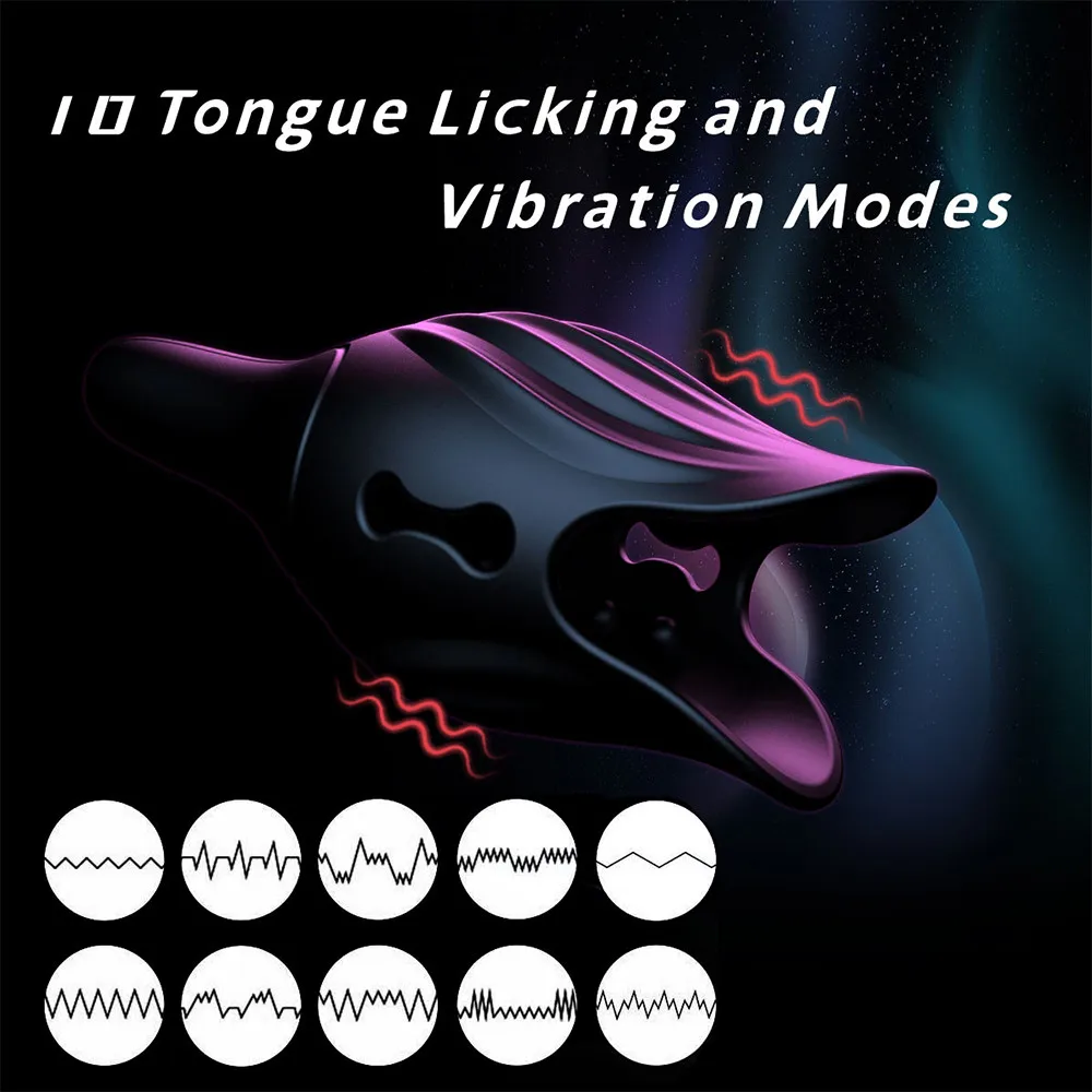 Automatic Male Masturbator Cup Tougue Lick Vibrator Penis Delay Trainer Massager Glans Stimulate 18+ Adult Sex Toys For Men