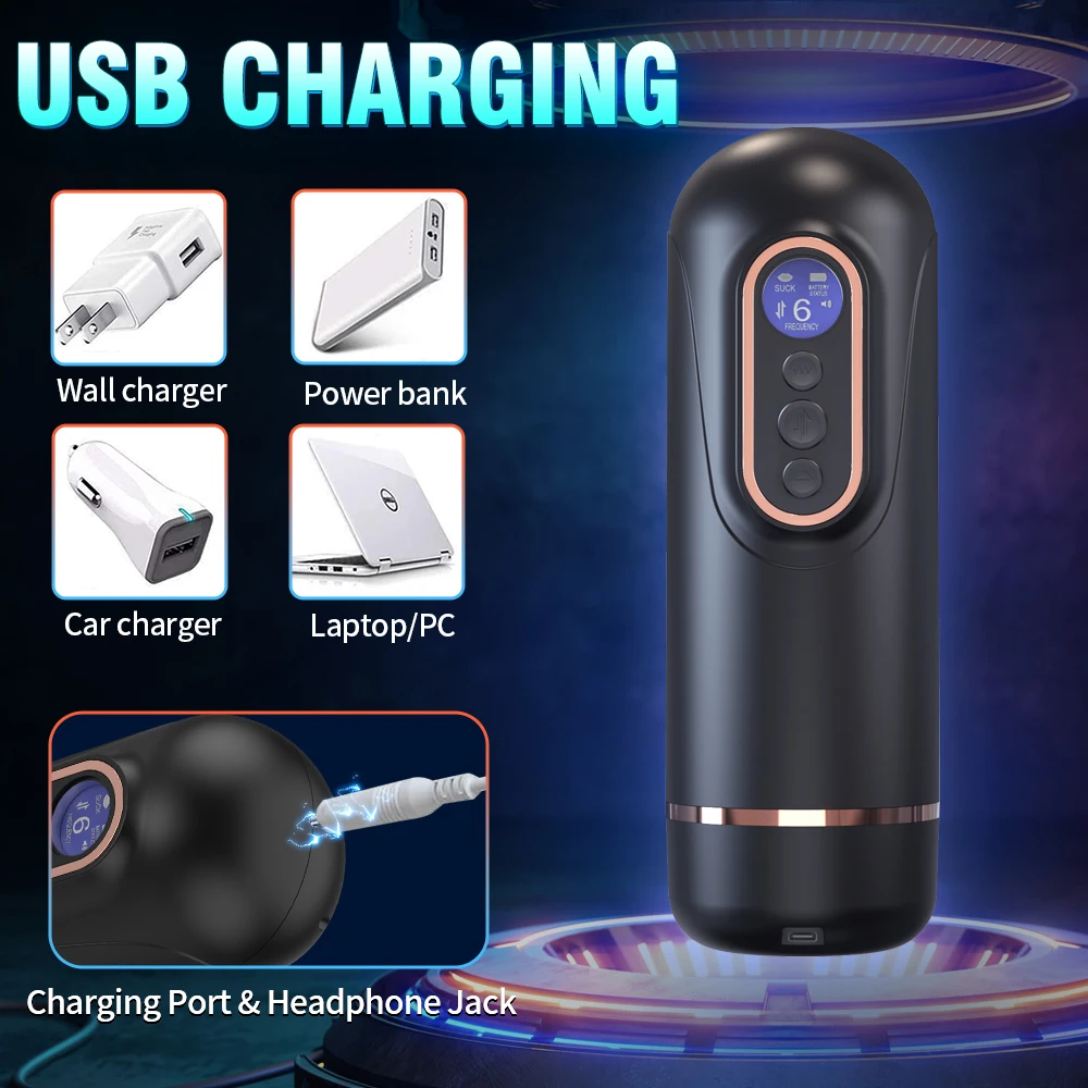 Automatic Heating Male Masturbators with 3 Telescopic & 9 Vibrating & 5 Sucking Modes Real Vagina Sexy Voice Sex Toys for Men