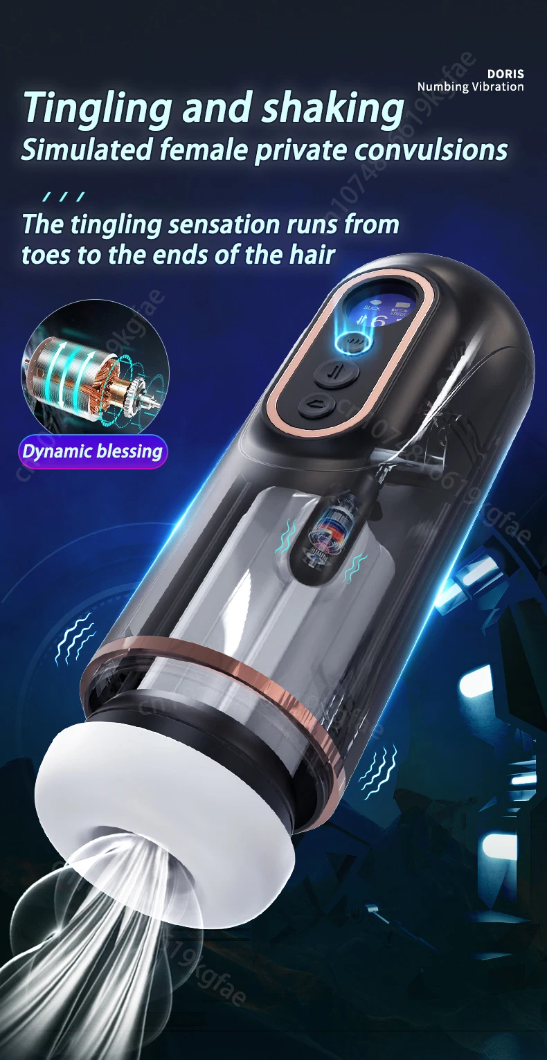 Automatic Heating Male Masturbators with 3 Telescopic & 9 Vibrating & 5 Sucking Modes Real Vagina Sexy Voice Sex Toys for Men