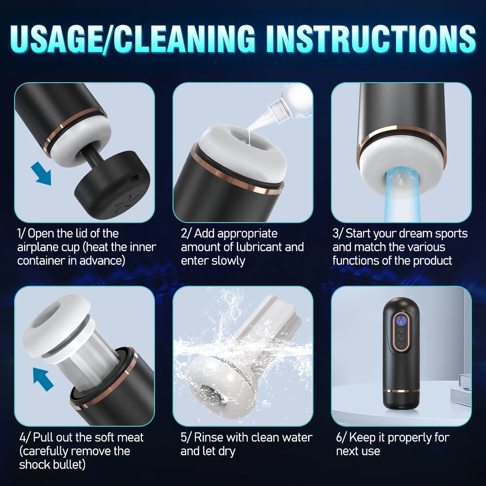 Automatic Heating Male Masturbators with 3 Telescopic & 9 Vibrating & 5 Sucking Modes Real Vagina Sexy Voice Sex Toys for Men