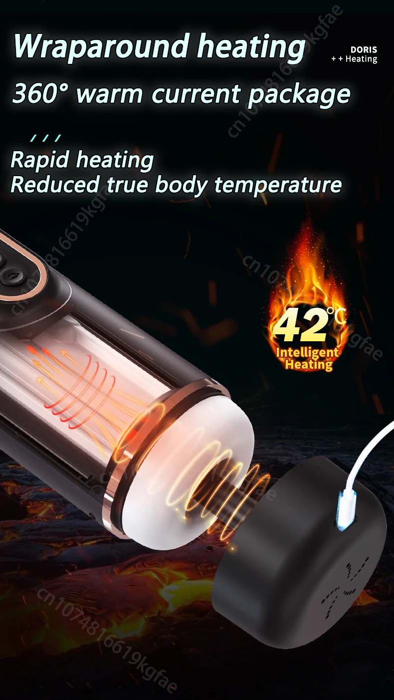 Automatic Heating Male Masturbators with 3 Telescopic & 9 Vibrating & 5 Sucking Modes Real Vagina Sexy Voice Sex Toys for Men