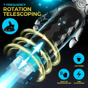 Automatic Male Masturbator Telescopic Rotation Penis Stimulation Hands Free Pocket Pussy With Suction Base Adult Sex Toy for Man