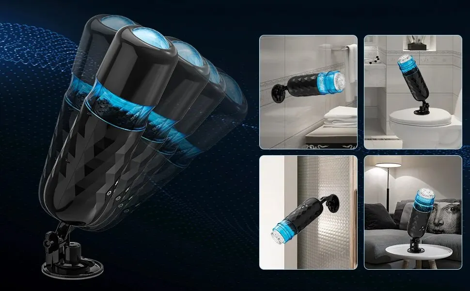 Automatic Male Masturbator Telescopic Rotation Penis Stimulation Hands Free Pocket Pussy With Suction Base Adult Sex Toy for Man