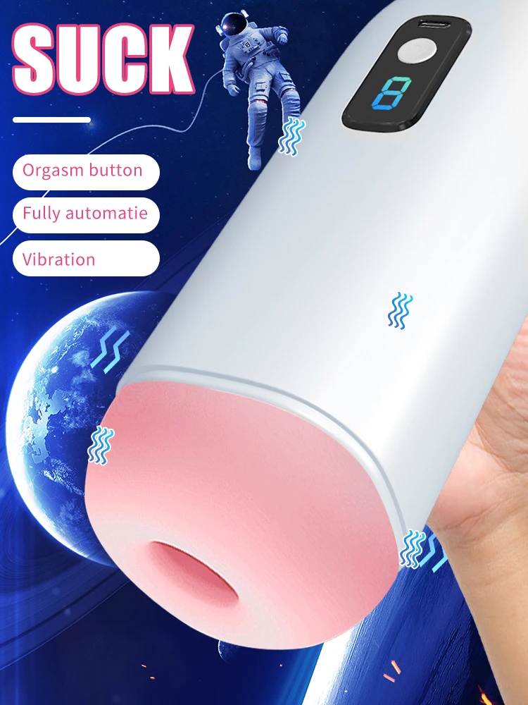 Masturbator Man Automatic Blowjob Strong Vibrator Male Masturbator Cup Real Vaginal Pussy Penis Machine Toy For Men