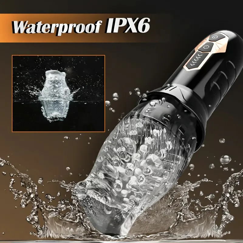 Automatic Rotating Real Oral Glans Trainer Vibrating Male Masturbators Cup Penis Stimulation Electric Pocket Pussy Stroking Sex
