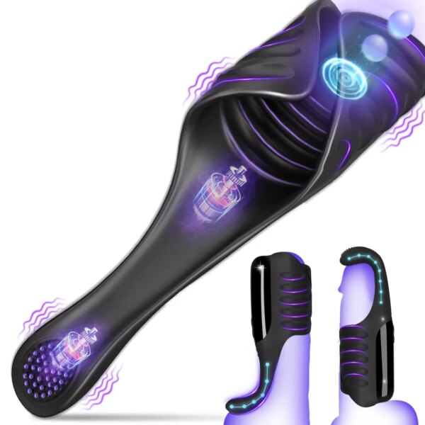 Adjustable Tapping Male Masturbator Man Automatic Penis Enlargement Erection Vibrator Trainer Stimulator Prostate Adult Sex Toys