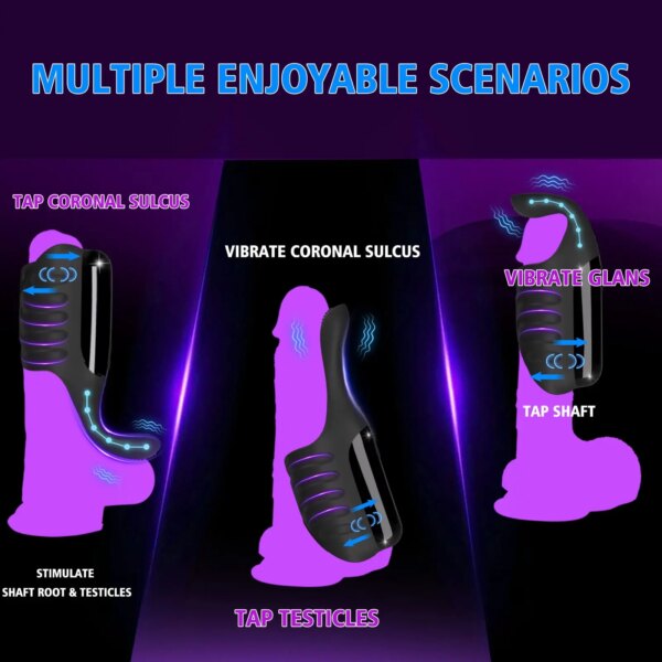 Adjustable Tapping Male Masturbator Man Automatic Penis Enlargement Erection Vibrator Trainer Stimulator Prostate Adult Sex Toys