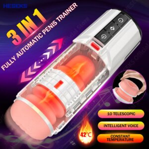 5D Flesh Telescopic Automatic Mastubator Heating Real Voice Oral Masturbator Blowjob Machine Vagina Sex Toy for Men