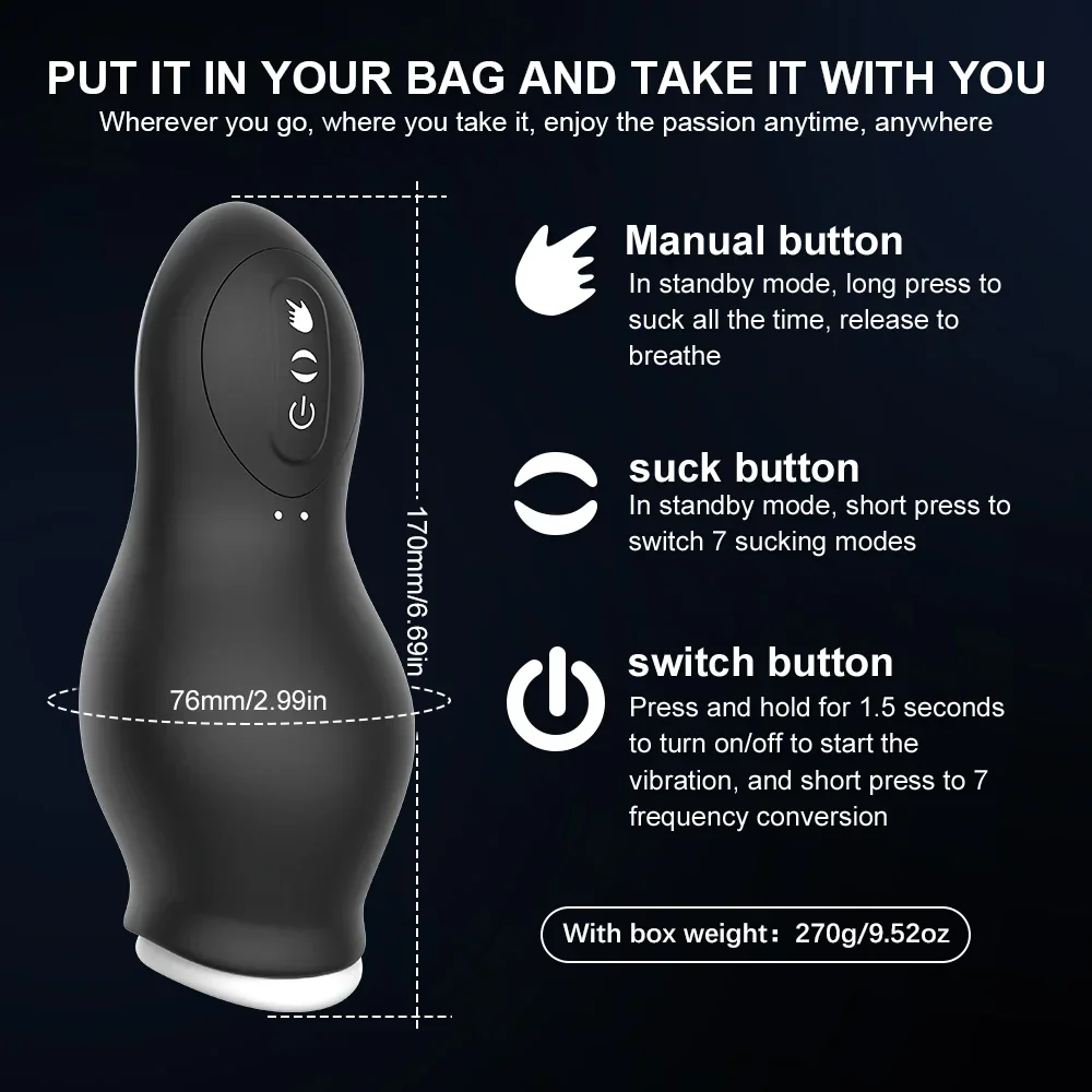Automatic Male Masturbator Handsfree Blowjob Sucking Vibrator Machine Pussy Masturbation Cup Sex Toy for Men Glans Trainer Automatic Male Masturbator Handsfree Blowjob Sucking Vibrator Machine Pussy Masturbation Cup Sex Toy for Men Glans Trainer