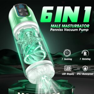 Automatic Male Masturbator Cup LED Display Sucking Vibration Blowjob Real Vagina Pocket Adults Sex Machines Toys For Men Man