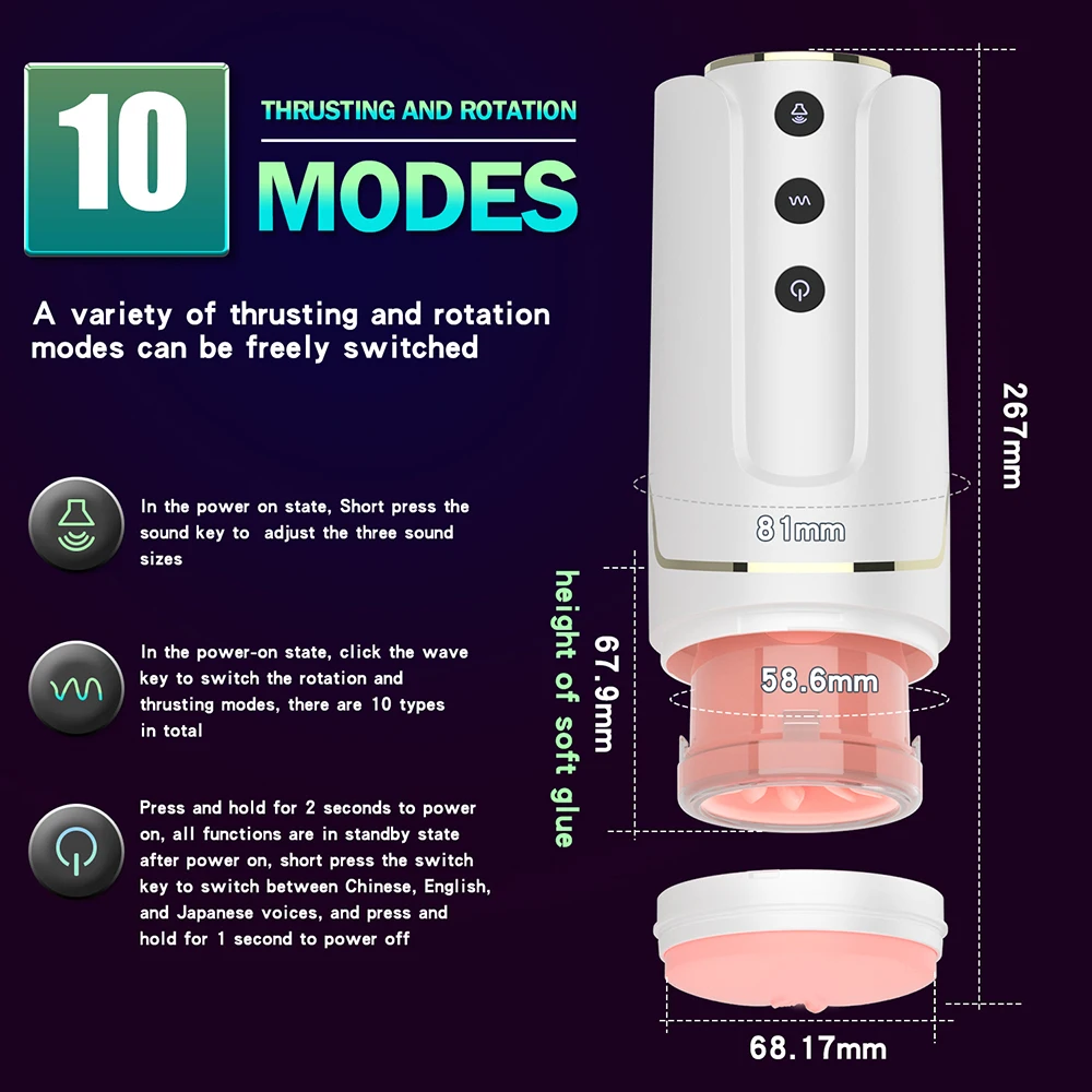 Automatic Wearable Masturbation Cup Telescopic Rotating Male Masturbator Blowjob Vagina Penis Vibrator Adults Sex Toys For Man Automatic Wearable Masturbation Cup Telescopic Rotating Male Masturbator Blowjob Vagina Penis Vibrator Adults Sex Toys For Man