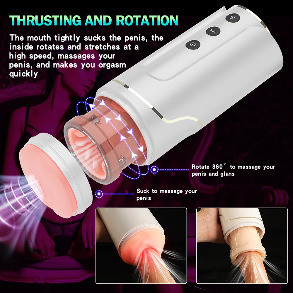 Automatic Wearable Masturbation Cup Telescopic Rotating Male Masturbator Blowjob Vagina Penis Vibrator Adults Sex Toys For Man Automatic Wearable Masturbation Cup Telescopic Rotating Male Masturbator Blowjob Vagina Penis Vibrator Adults Sex Toys For Man
