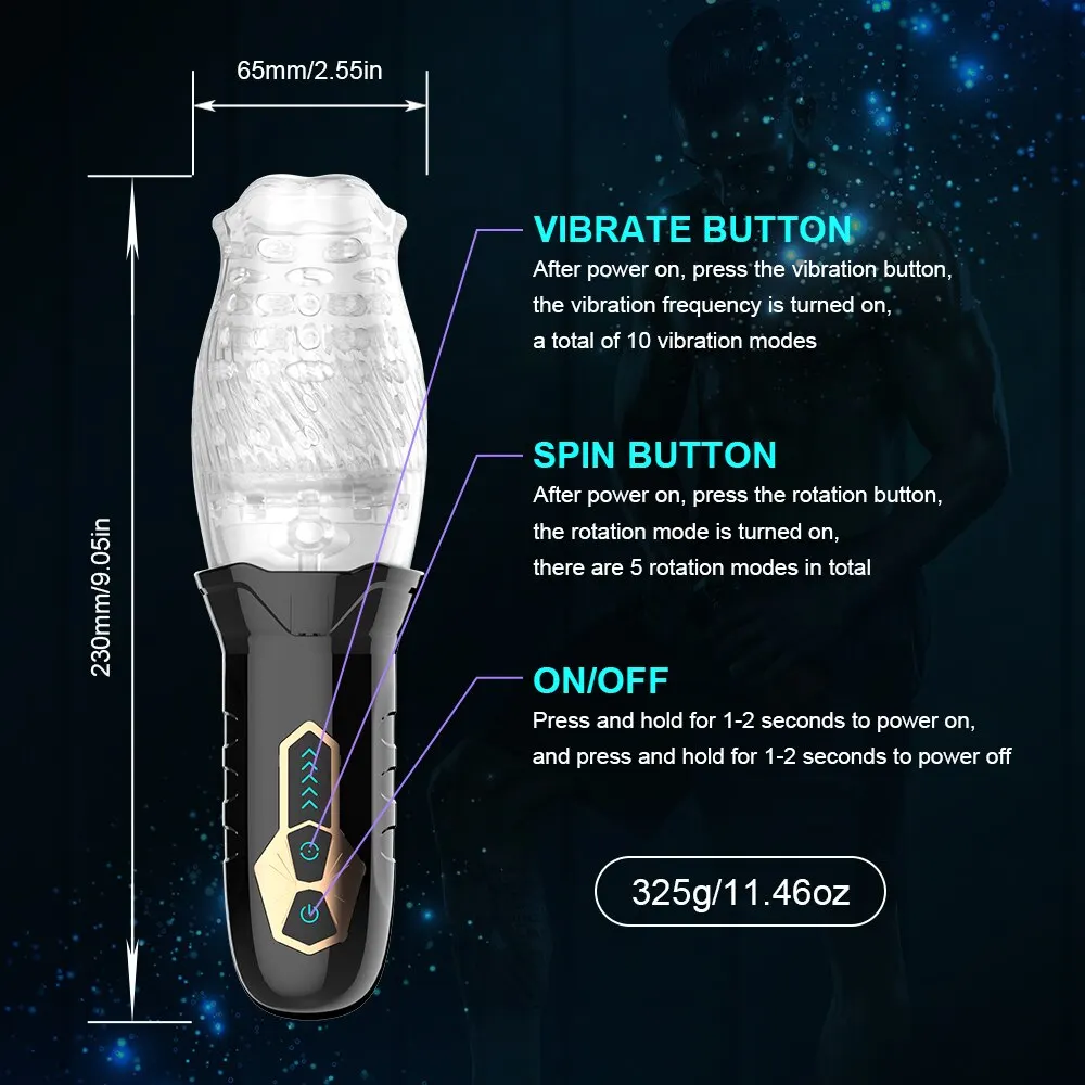 Men Sex Toys Automatic Male Masturbator Sex Toy Masturbation with 5 Rotating & 10 Vibrating Electric Pocket Pussies Adult Toys Men Sex Toys Automatic Male Masturbator Sex Toy Masturbation with 5 Rotating & 10 Vibrating Electric Pocket Pussies Adult Toys