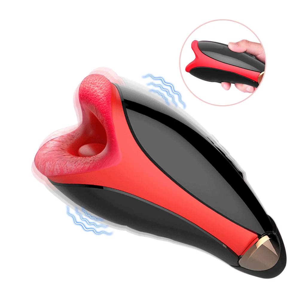 Automatic Male Masturbators Deep Throat Blowjob Machine Tongue Licking Masturbation Cup for Men Silicone Vibrator Sex Toy
