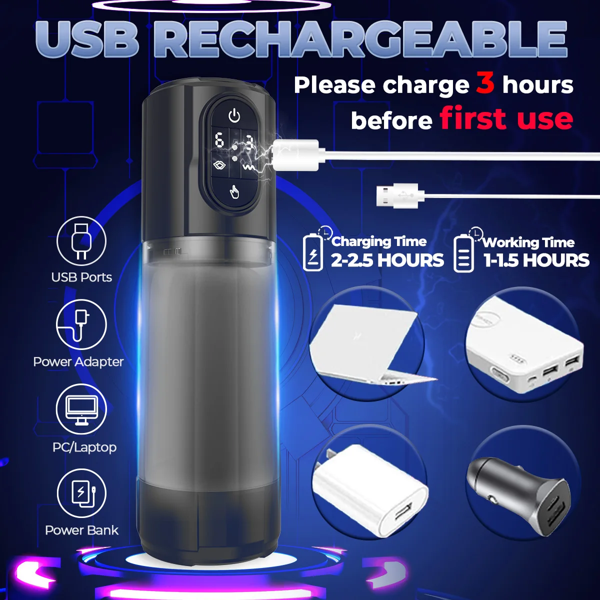 Automatic Male Masturbators Sex Toy 9 Vibration 9 Suction Blowjob Stroker Masturbator Vacuum Pump Machine IPX6 Sex Toys for Men