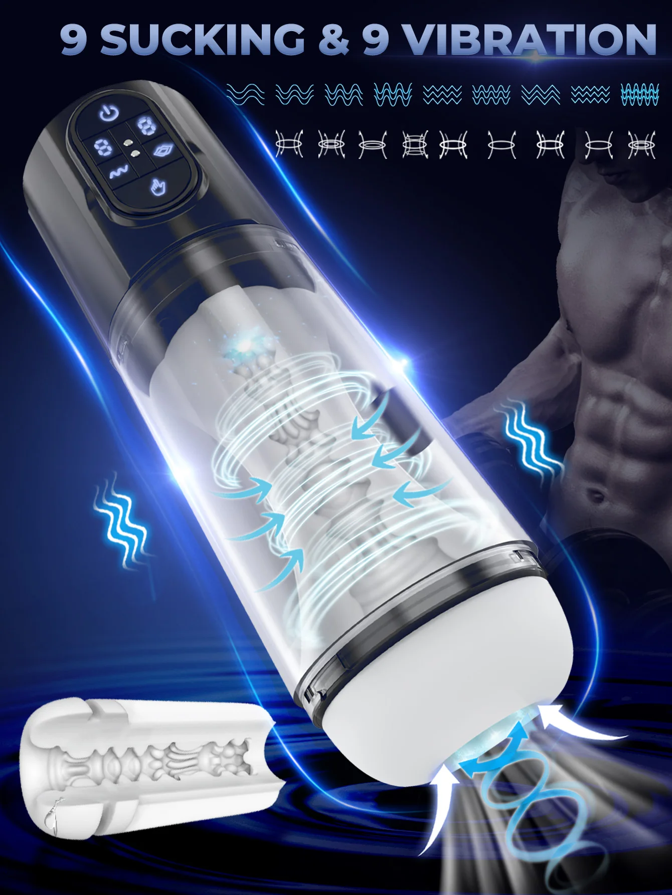 Automatic Male Masturbators Sex Toy 9 Vibration 9 Suction Blowjob Stroker Masturbator Vacuum Pump Machine IPX6 Sex Toys for Men Automatic Male Masturbators Sex Toy 9 Vibration 9 Suction Blowjob Stroker Masturbator Vacuum Pump Machine IPX6 Sex Toys for Men