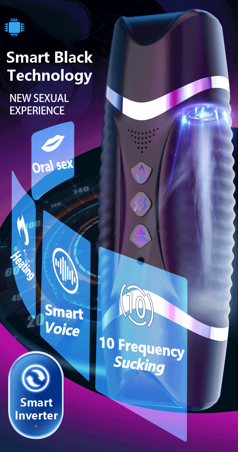 Male Masturbator Automatic Blowjob Cup Powerful Sucking Vaginal Mouth Intelligent Heated Masturbator Adult Sex Toys For Men