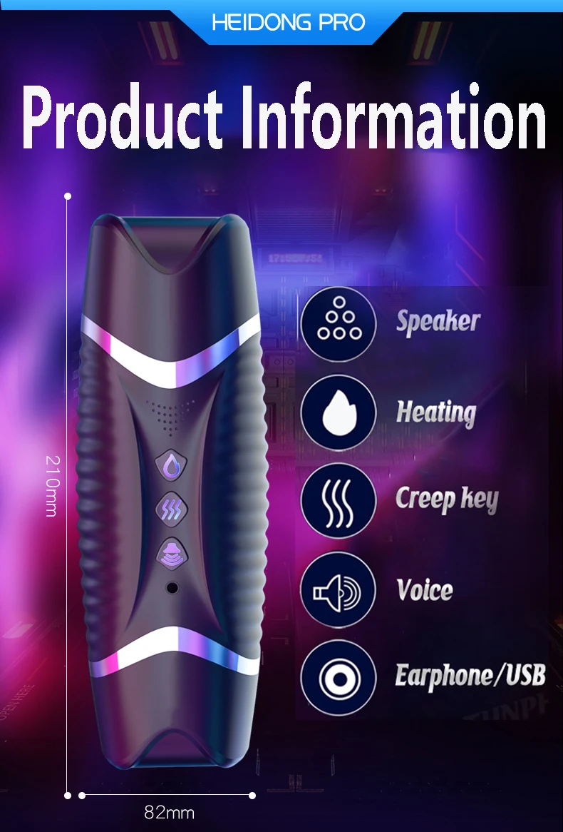 Male Masturbator Automatic Blowjob Cup Powerful Sucking Vaginal Mouth Intelligent Heated Masturbator Adult Sex Toys For Men