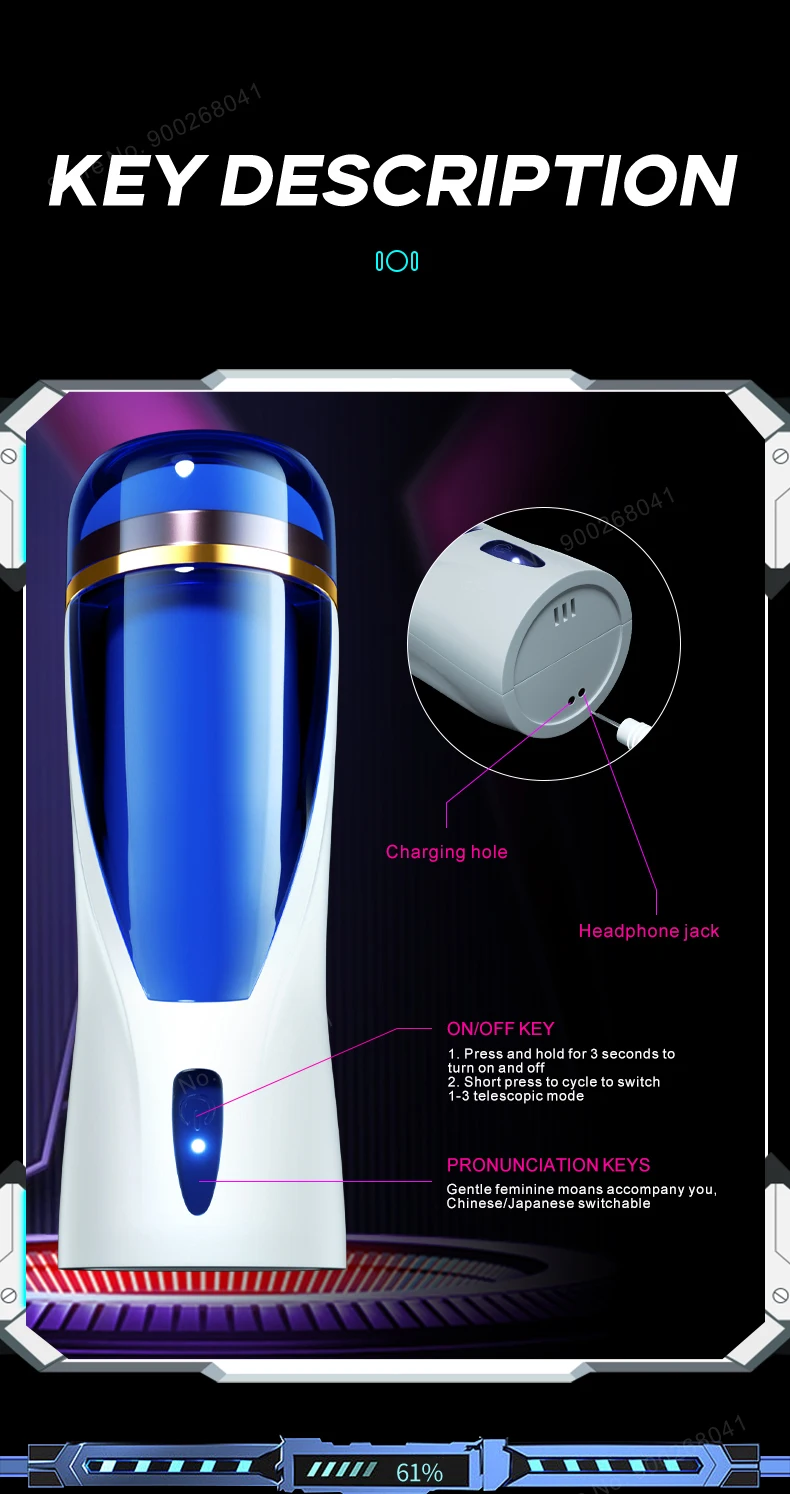 Automatic Thrust Sucking Male Masturbator Vaginal Suction Telescopic Vibrator Sex Toy for Men Masturbation Cup Blowjob Machine