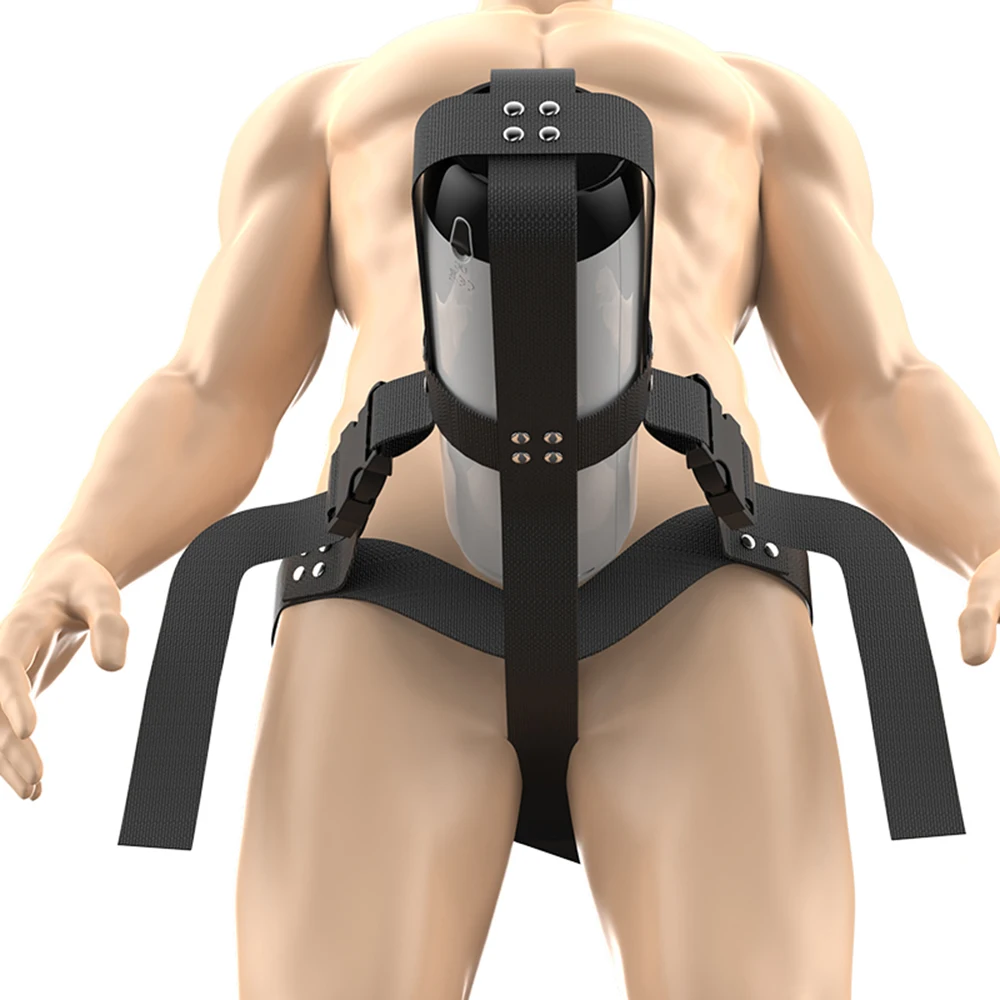 Adjustable Strap-on Automatic Male Masturbation Cup Wearable Sex Harness Male Hands Free Masturbator Sex Toys for Man