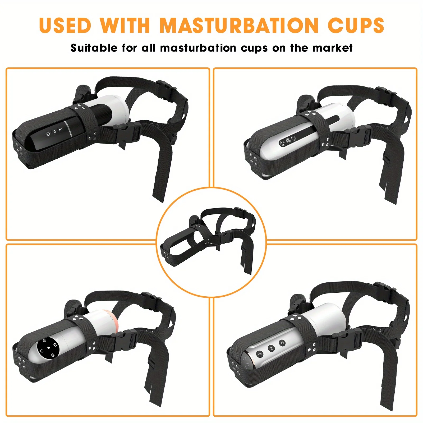 Adjustable Strap-on Automatic Male Masturbation Cup Wearable Sex Harness Male Hands Free Masturbator Sex Toys for Man