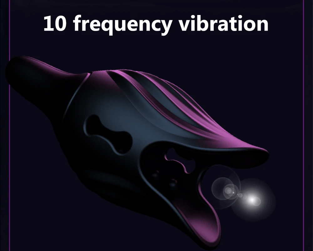 Male Glans Stimulate Massager Licking Vibrating 10 Modes Penis Delay Trainer Vibrator Masturbator Automatic Oral Climax Sex Toys