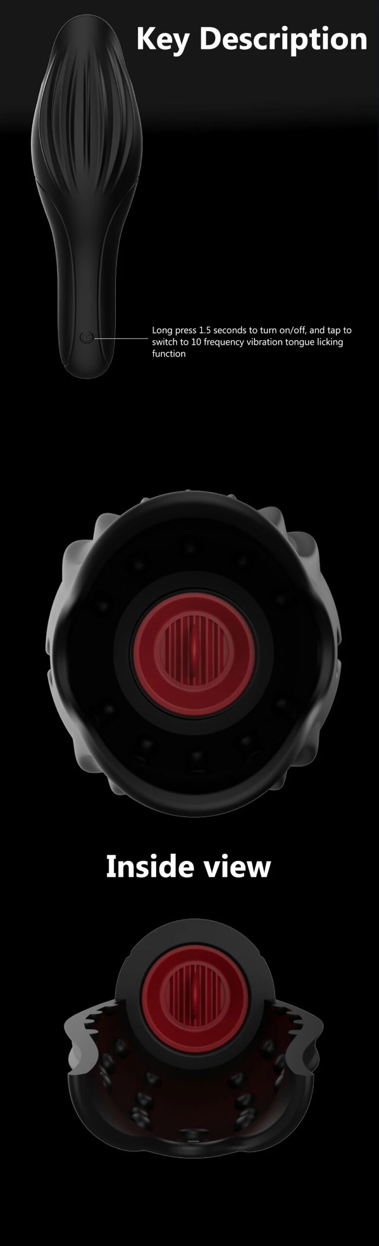 Male Glans Stimulate Massager Licking Vibrating 10 Modes Penis Delay Trainer Vibrator Masturbator Automatic Oral Climax Sex Toys
