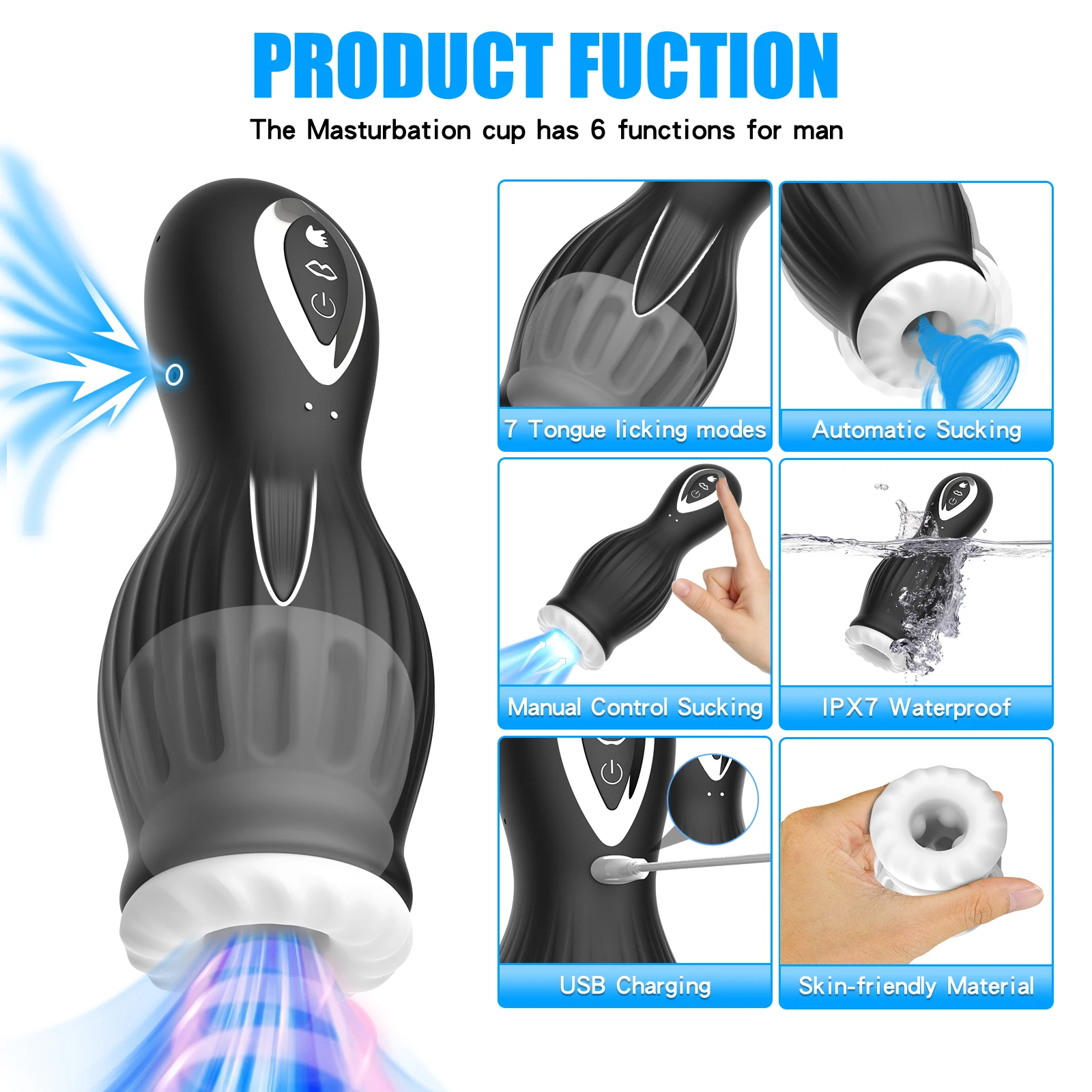Male Automatic Sucking Vagina Pussy Masturbation Cup Hands Free Real Blowjob Masturbator Adult Sex Toys For Men Male Automatic Sucking Vagina Pussy Masturbation Cup Hands Free Real Blowjob Masturbator Adult Sex Toys For Men