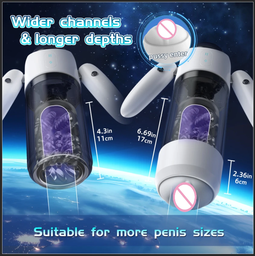 Men Automatic Masturbation Cup Telescopic Rotation Simulation Channel Private Parts Exercise Adult Products Sex Toy Masturbador