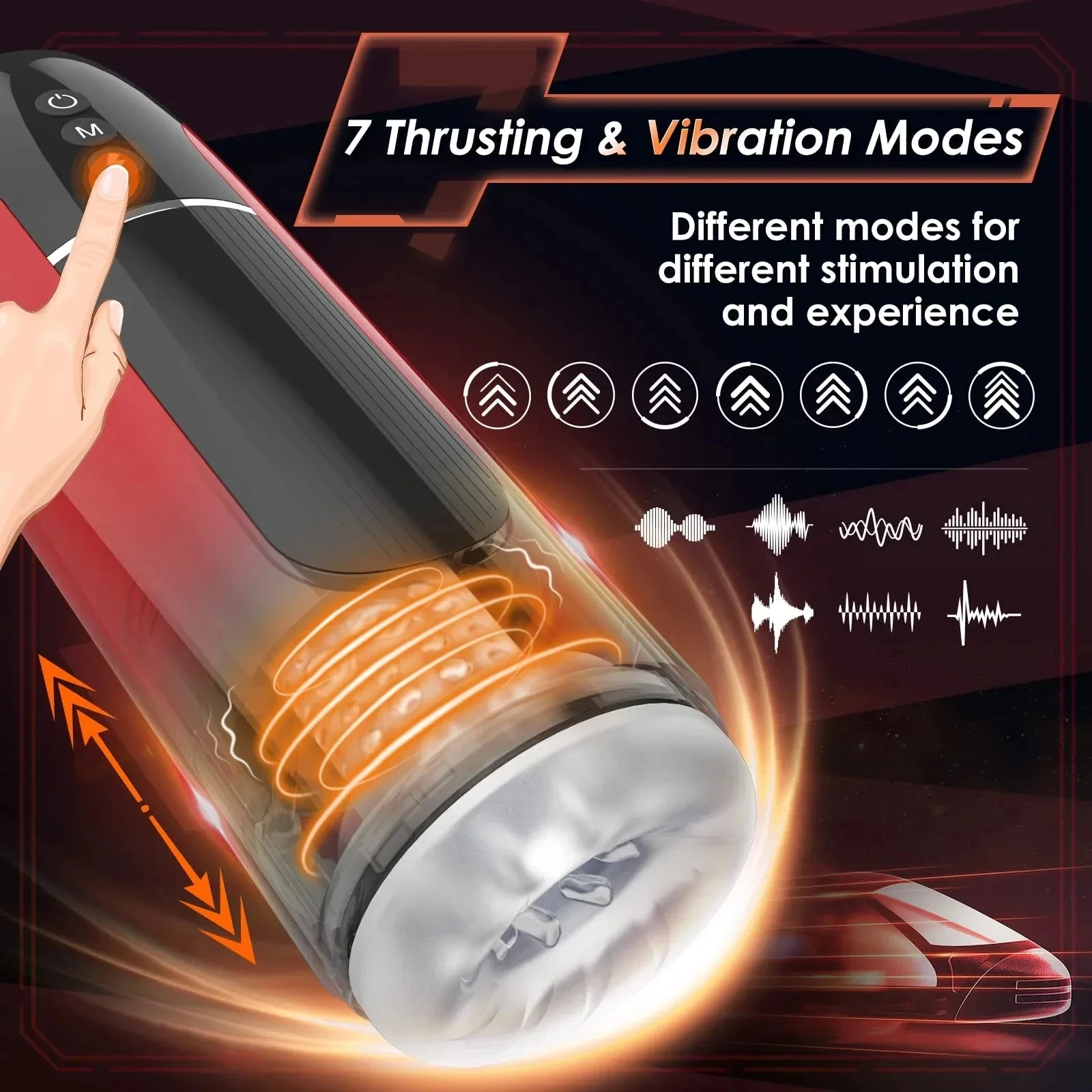 Automatic Electric Male Masturbator Cup Penis Stroker with 7 Thrusting Vibrating Blowjob Pocket Pussy Sex Toys for Men
